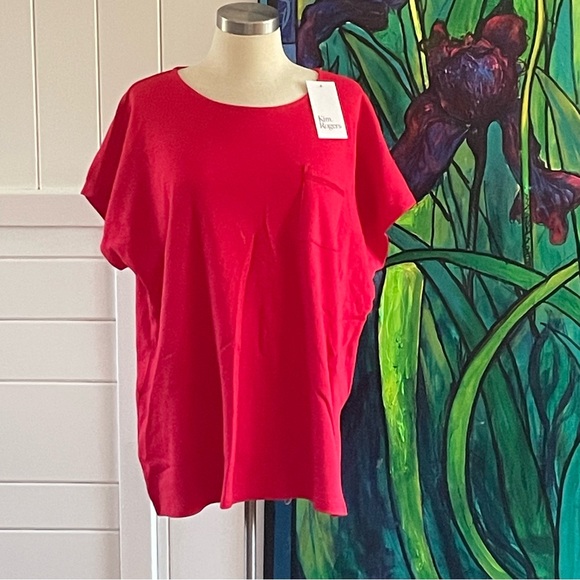 Kim Rogers Tops - JUST IN Red Hot Short Sleeve Soft Tee Kim Rogers 100% Cotton Women’s Top Casual